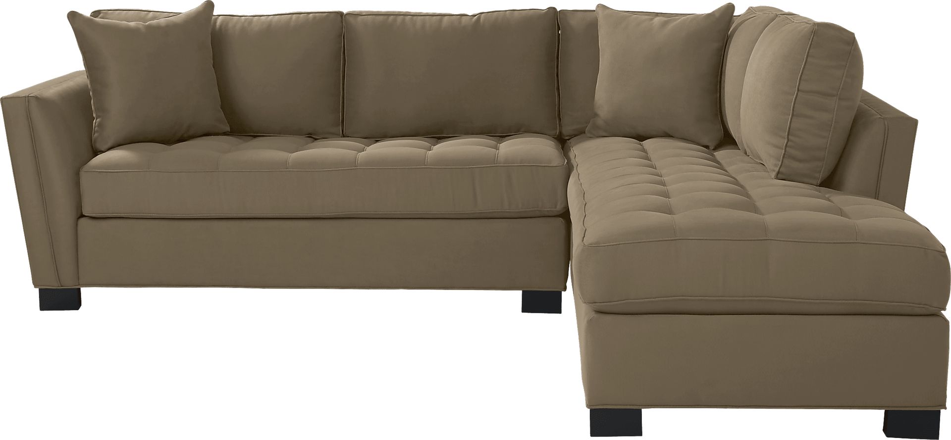 Cindy Crawford Home Calvin Heights Khaki Microfiber 2 Pc Sectional - Image 1