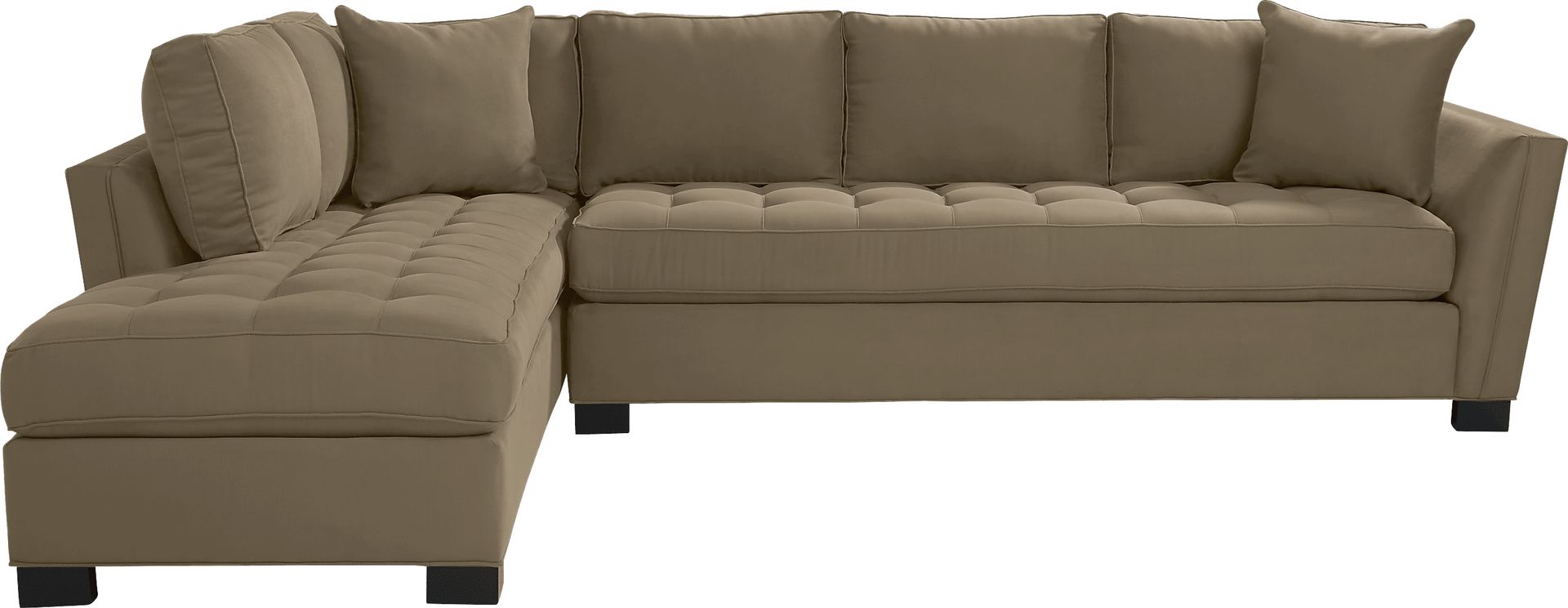 Cindy Crawford Home Calvin Heights Khaki Microfiber 2 Pc XL Sectional - Image 1