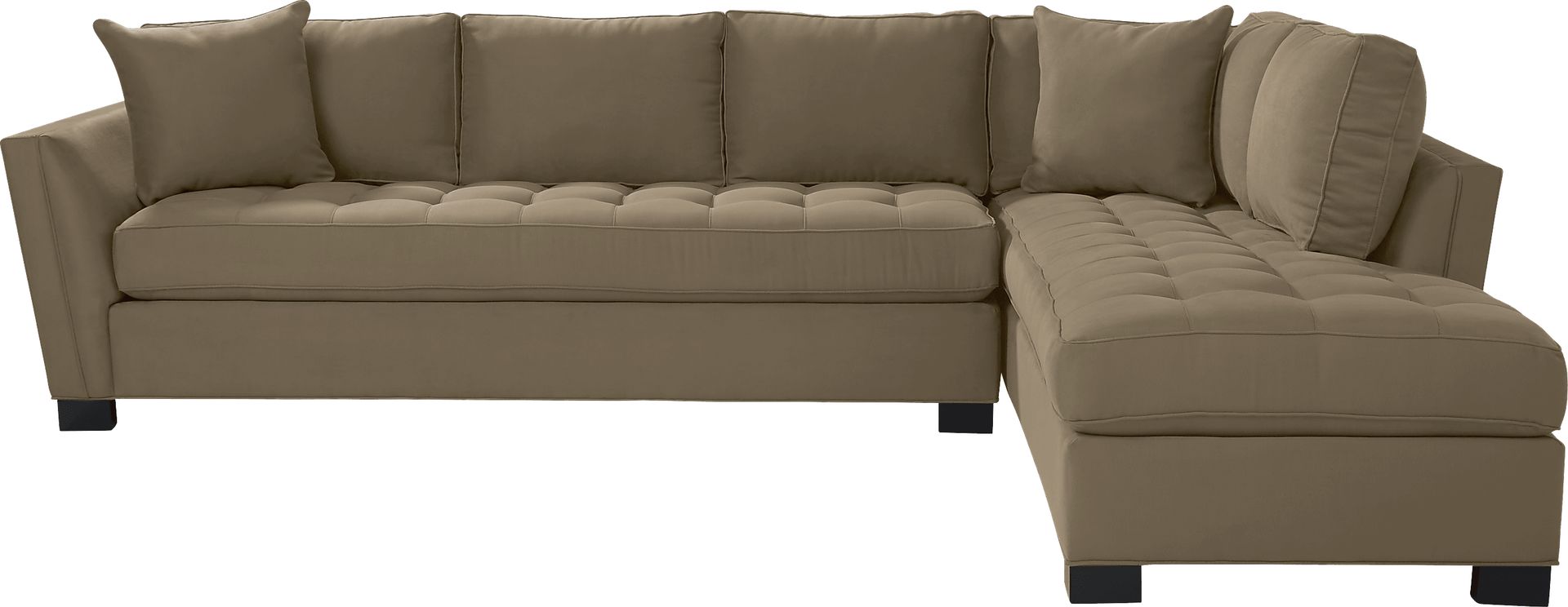 Cindy Crawford Home Calvin Heights Khaki Microfiber 2 Pc XL Sectional - Image 1