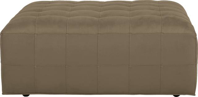 Cindy Crawford Home Calvin Heights Khaki Microfiber Cocktail Ottoman - Thumbnail - Image 2