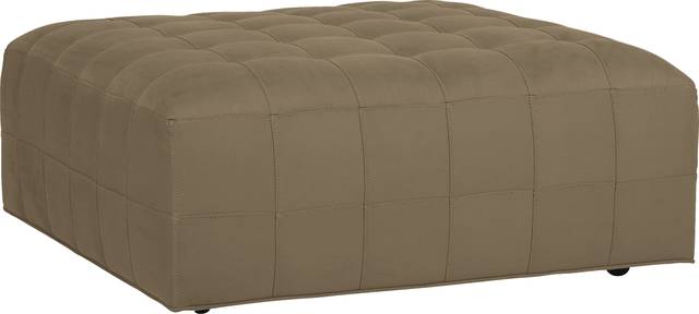 Cindy Crawford Home Calvin Heights Khaki Microfiber Cocktail Ottoman - Thumbnail - Image 1