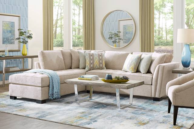 Calvin Heights Mushroom Textured 2 Pc Sectional - Thumbnail - Image 2