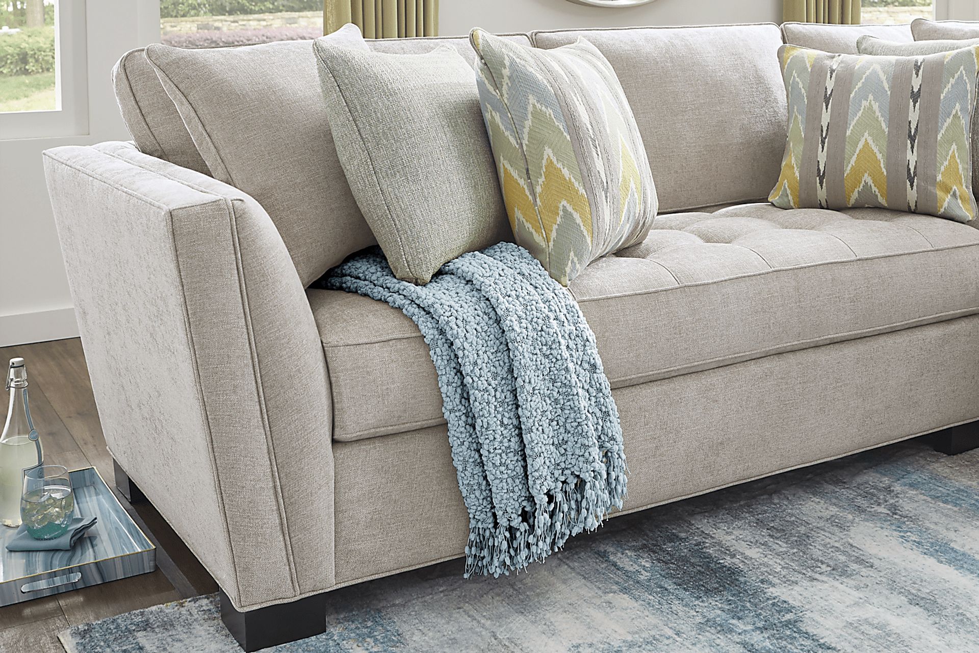 Calvin Heights Mushroom Textured 2 Pc Sectional - Image 3