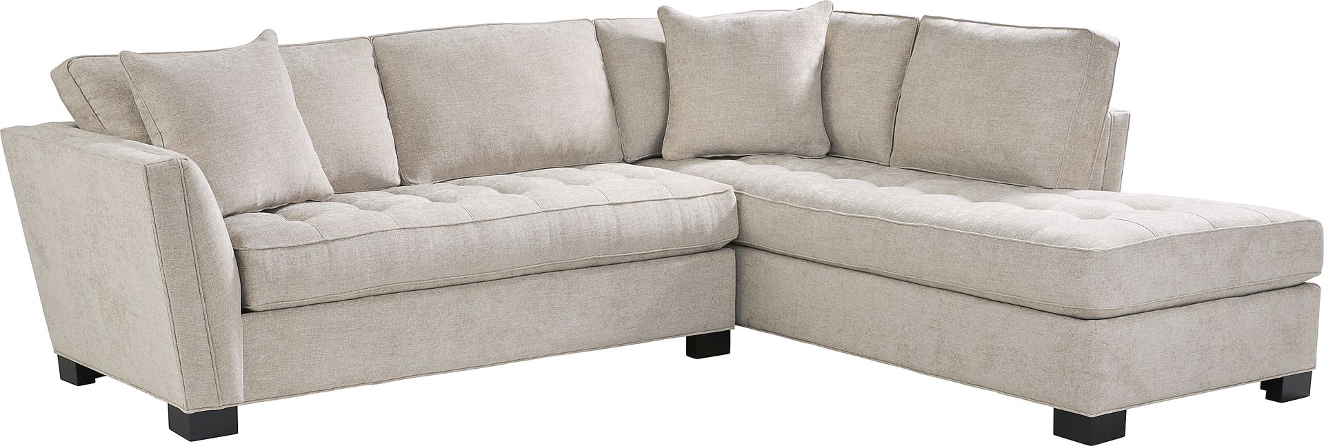 Calvin Heights Mushroom Textured 2 Pc Sectional - Image 1