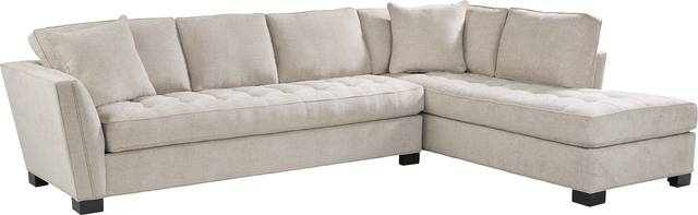 Calvin Heights Mushroom Textured 2 Pc XL Sectional - Thumbnail - Image 1