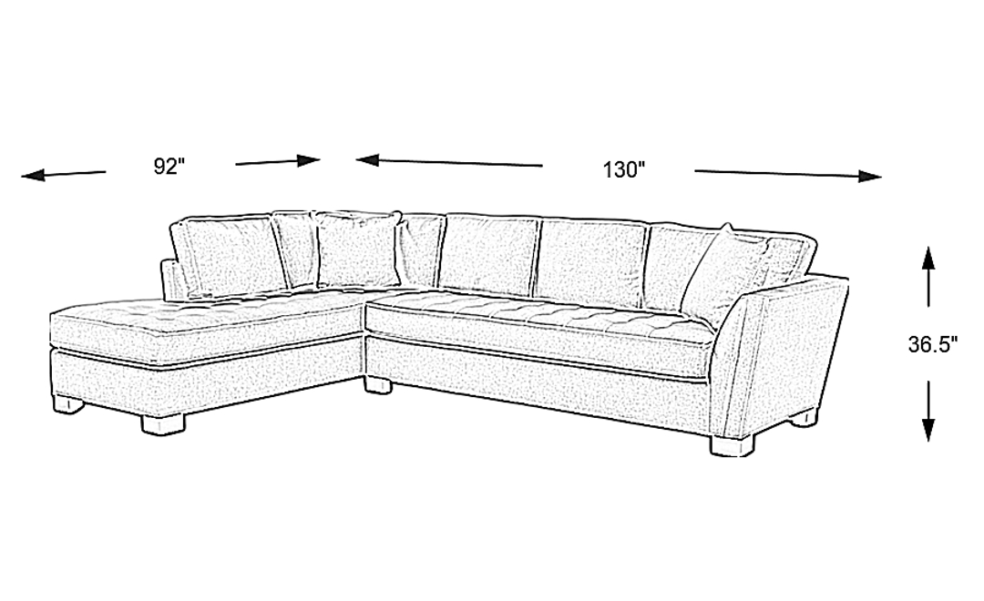 Calvin Heights 2 Pc Left Arm Chaise XL Sectional