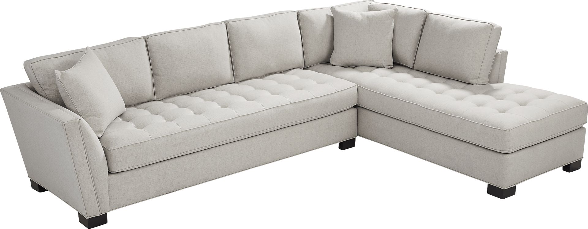 Calvin Heights Oatmeal Textured 2 Pc XL Sectional - Image 3