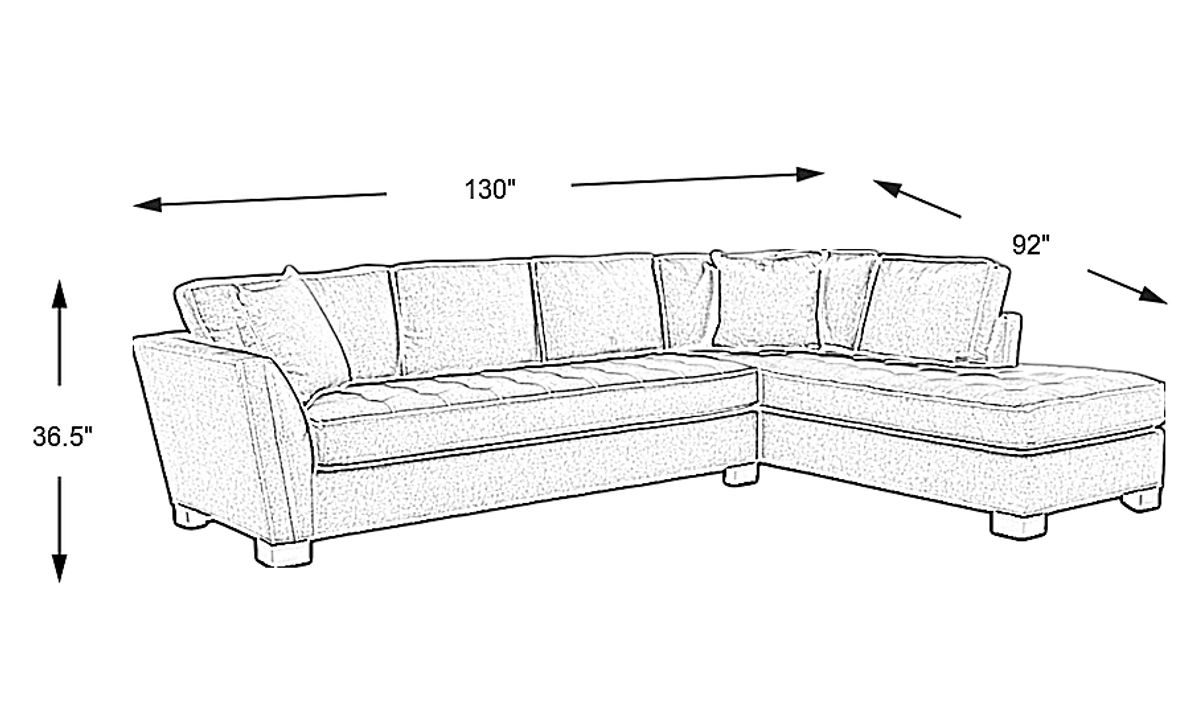 Cindy Crawford Home Calvin Heights Oatmeal Textured 2 Pc XL Sectional ...