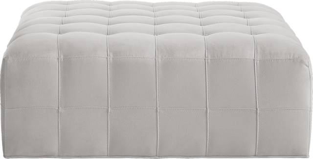 Cindy Crawford Home Calvin Heights Platinum Microfiber Cocktail Ottoman - Thumbnail - Image 1
