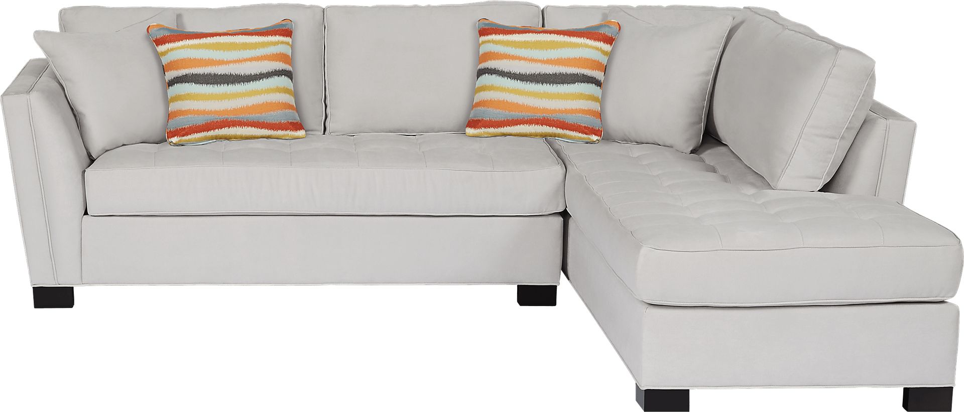 Cindy Crawford Home Calvin Heights Platinum Microfiber 2 Pc Sectional - Image 1