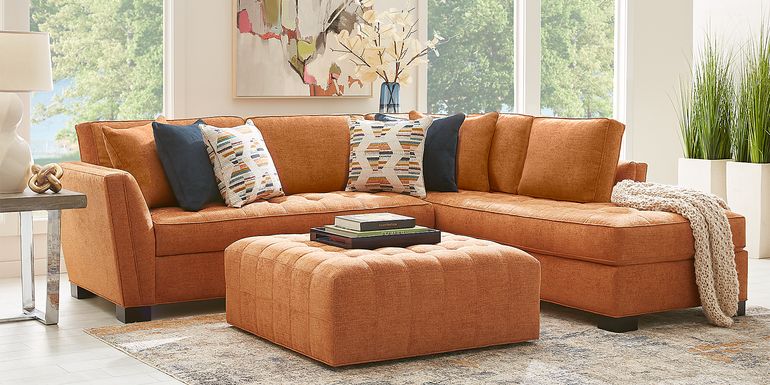 Cindy Crawford Home Calvin Heights Russet Textured 2 Pc Sectional