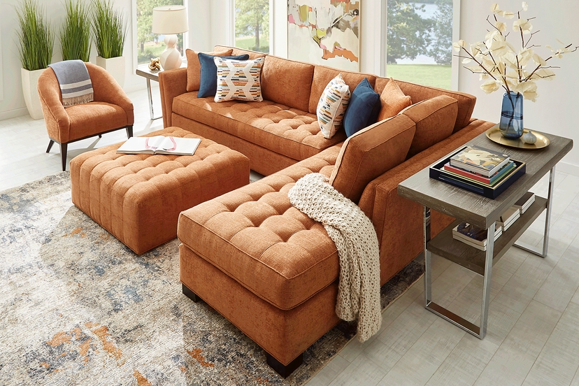 Calvin Heights Russet Textured 2 Pc XL Sectional