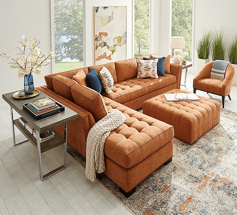 Calvin Heights Russet Textured 2 Pc XL Sectional