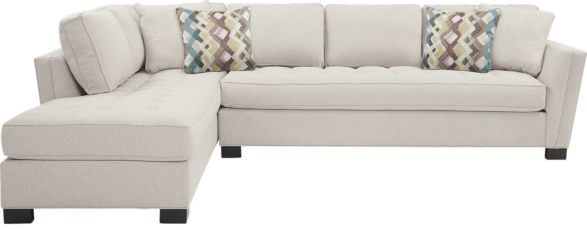 Cindy Crawford Home Calvin Heights Sand Textured 2 Pc XL Sectional - Image 1