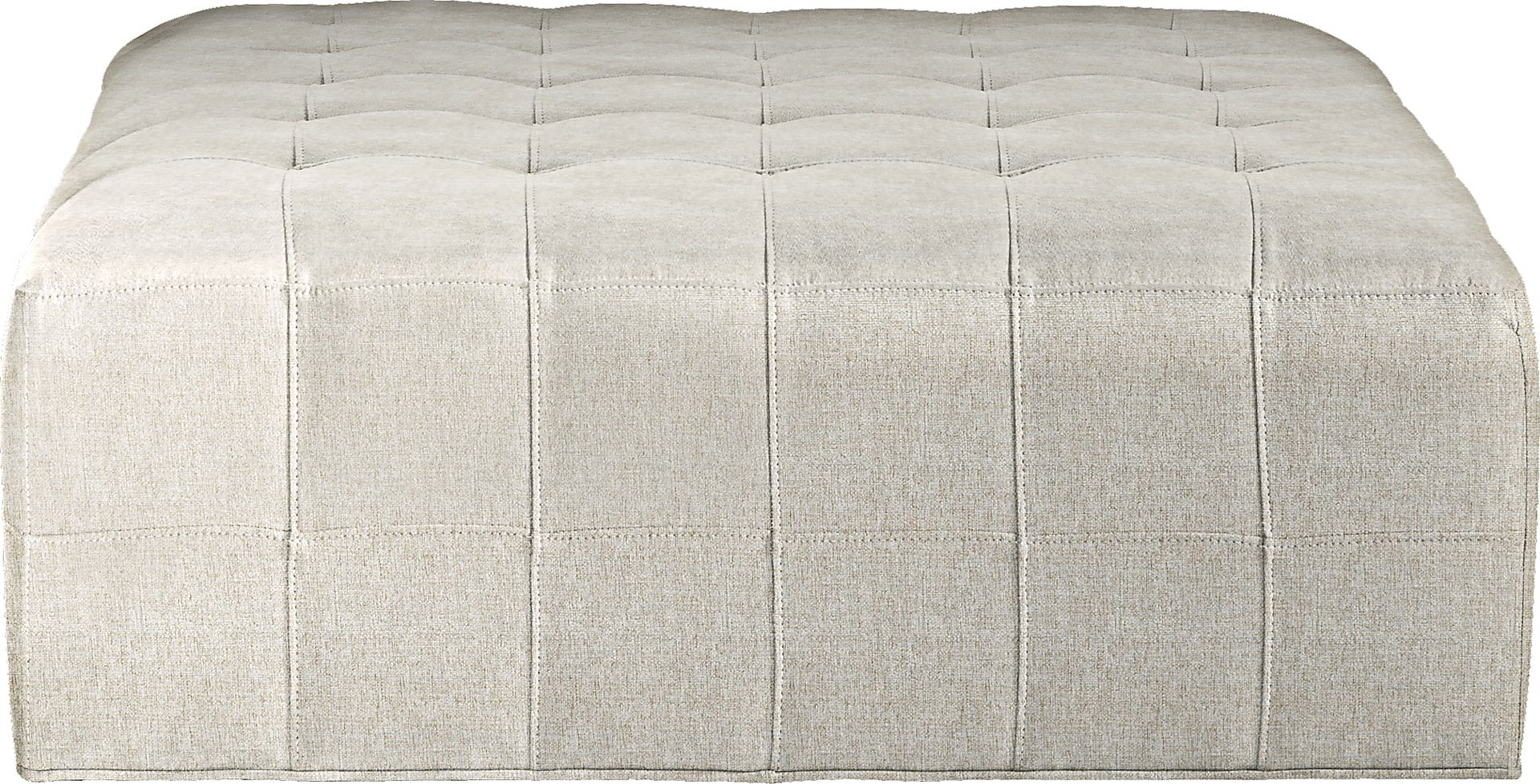 Cindy Crawford Home Calvin Heights Sand Textured Cocktail Ottoman - Image 1