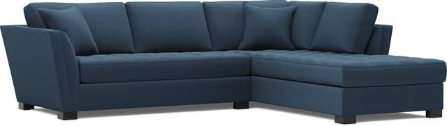 Calvin Heights Sapphire Microfiber 2 Pc Sectional - Thumbnail - Image 1