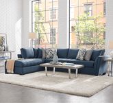 Cindy Crawford Home Calvin Heights Sapphire Microfiber 2 Pc XL Sectional