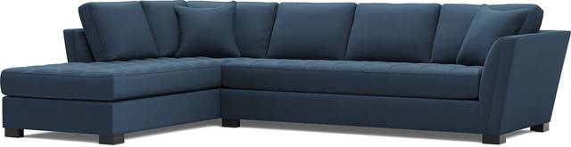 Calvin Heights Sapphire Microfiber 2 Pc XL Sectional - Thumbnail - Image 1
