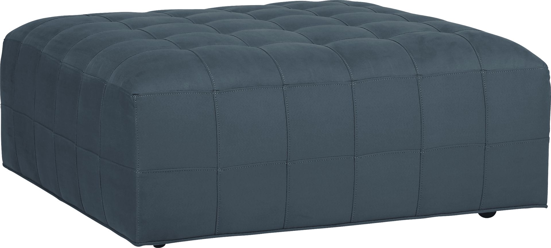 Calvin Heights Sapphire Microfiber Cocktail Ottoman - Image 1