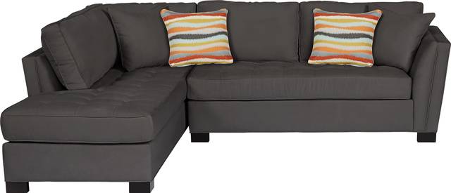 Cindy Crawford Home Calvin Heights Slate Microfiber 2 Pc Sectional - Thumbnail - Image 1