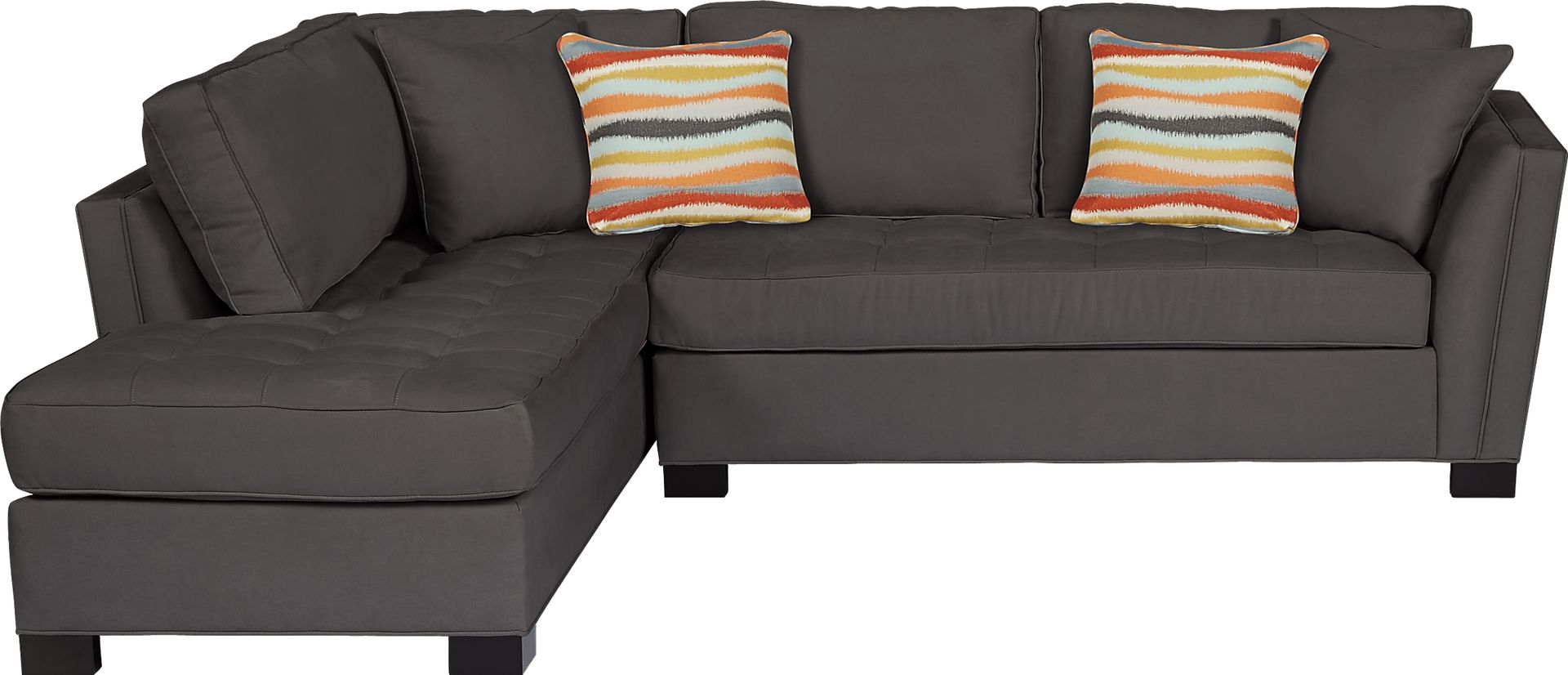 Cindy Crawford Home Calvin Heights Slate Microfiber 2 Pc Sectional - Image 1