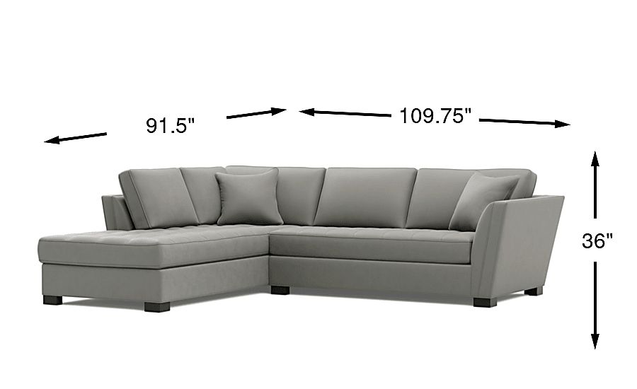 Cindy Crawford Calvin Heights Steel Gray Microfiber 2 Pc Left Arm
