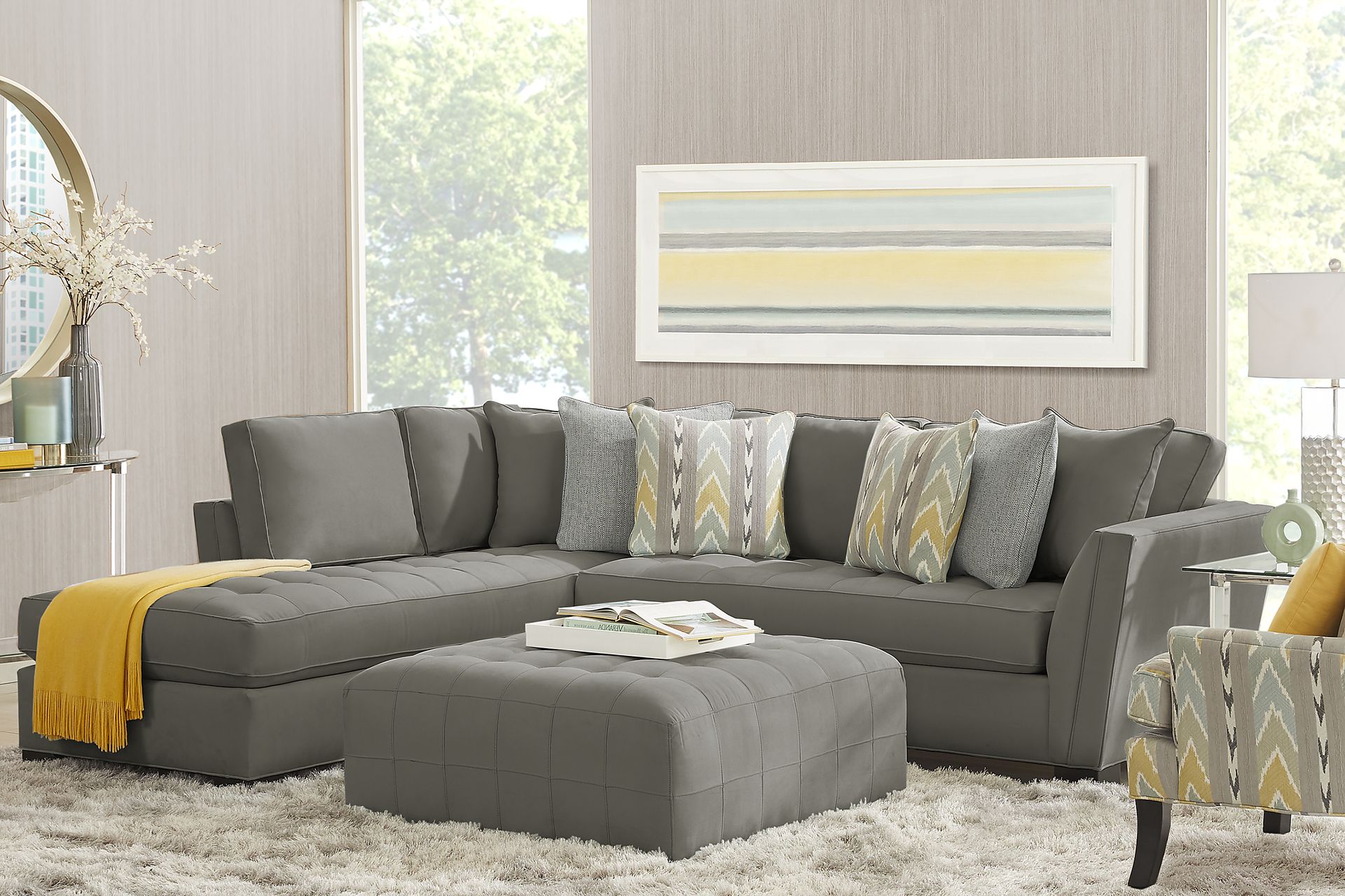 Calvin Heights Steel Microfiber 2 Pc Sectional - Image 2