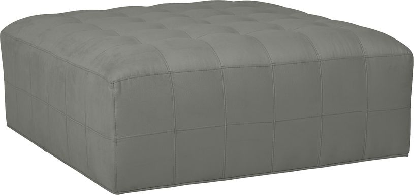 Cindy Crawford Home Calvin Heights Steel Microfiber Cocktail Ottoman