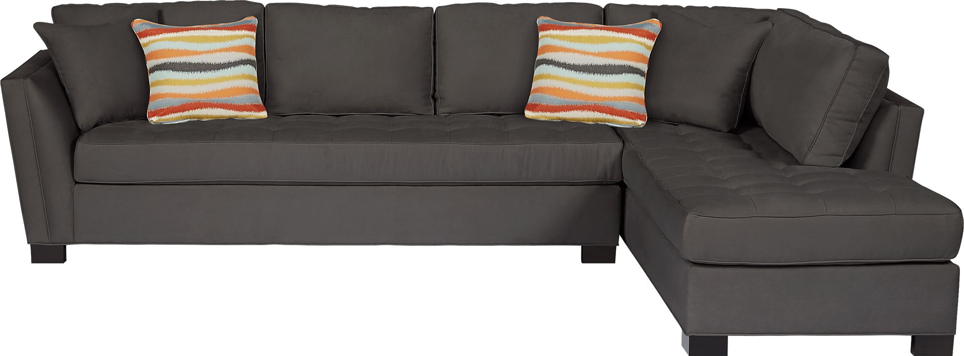 Cindy Crawford Home Calvin Heights XL Slate 2 Pc Sectional - Image 1