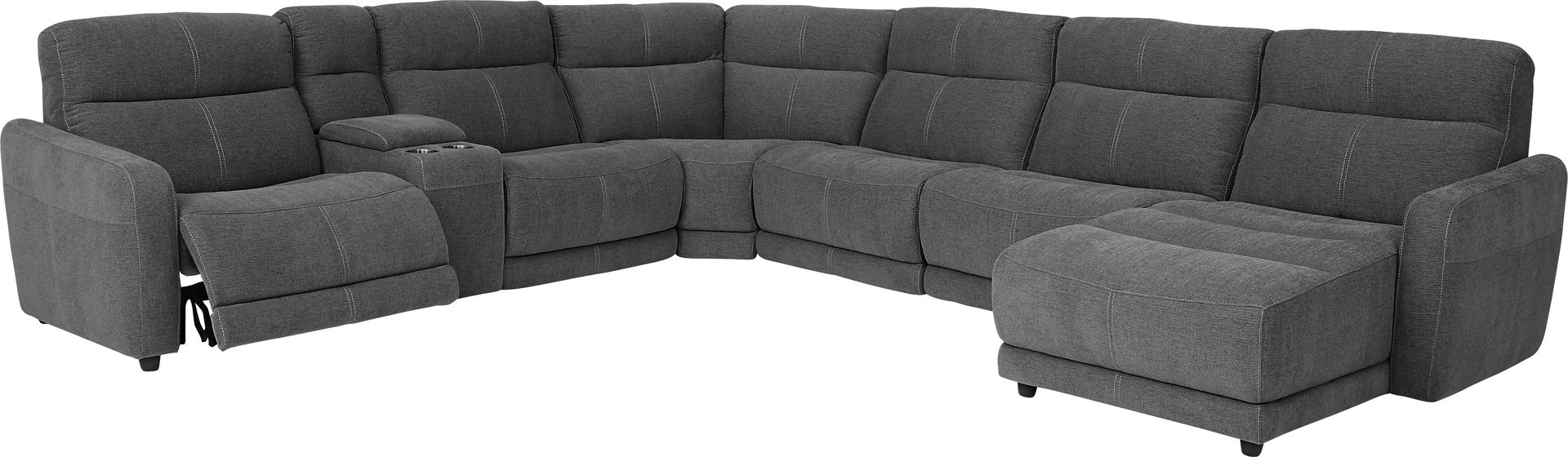 Cindy Crawford Home Camden Court Gray 7 Pc Power Reclining Sectional - Image 1