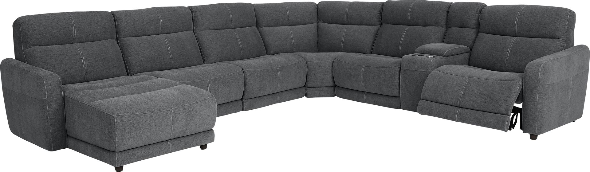Cindy Crawford Home Camden Court Gray 10 Pc Power Reclining Sectional Living Room - Image 2