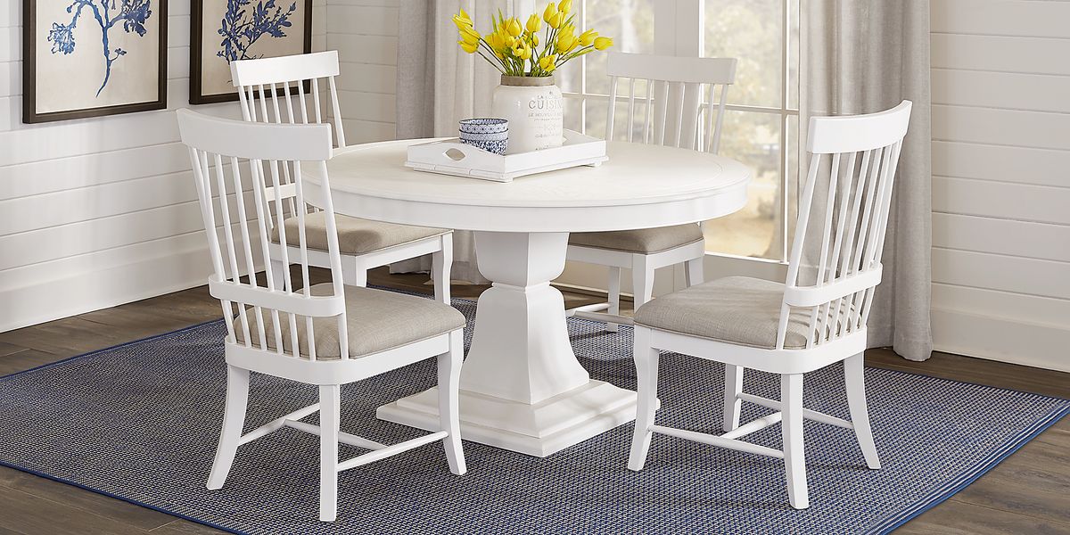 Cindy Crawford Cape Cottage 5 Pc White Colors,White Black Dining Room ...