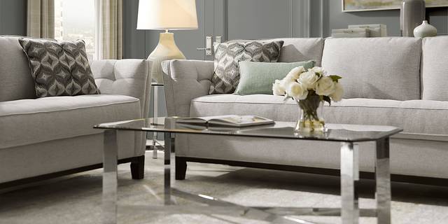 Cindy Crawford Home Central Boulevard Ash Textured Loveseat - Thumbnail - Image 3