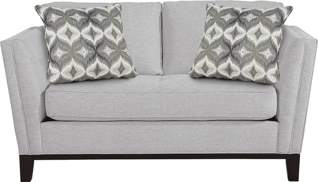 Cindy Crawford Home Central Boulevard Ash Textured Loveseat - Thumbnail - Image 1