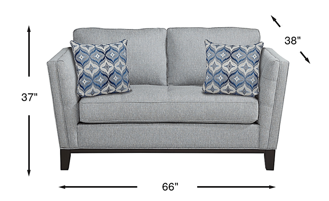 Cindy Crawford Home Central Boulevard Bluestone Textured Loveseat
