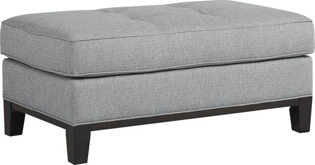 Cindy Crawford Home Central Boulevard Bluestone Textured Ottoman - Thumbnail - Image 1
