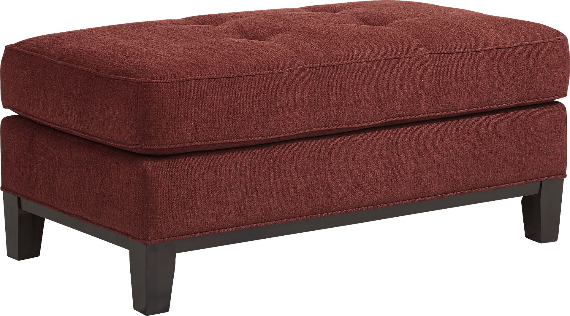 Cindy Crawford Home Central Boulevard Burgundy Textured Ottoman - Image 1