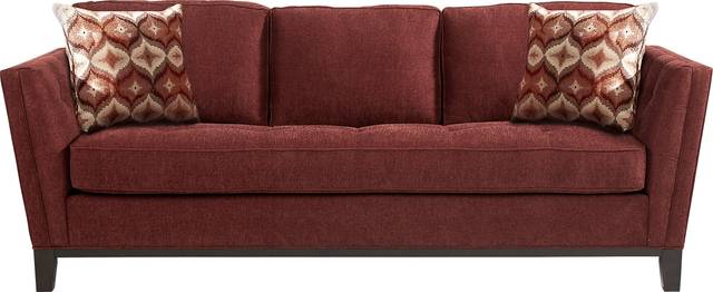 Cindy Crawford Home Central Boulevard Burgundy Textured Sleeper - Thumbnail - Image 1