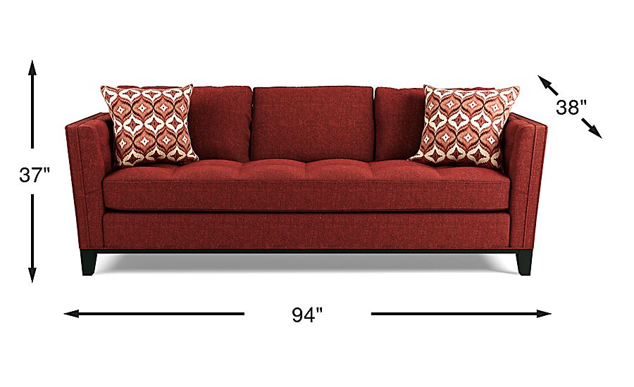 Cindy Crawford Central Boulevard Burgundy Red Textured Sofa