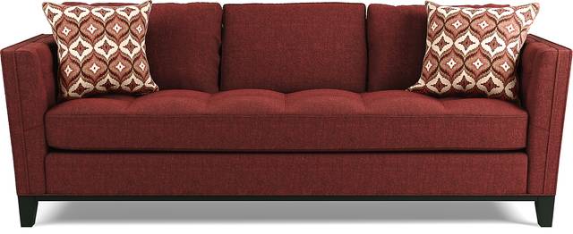 Cindy Crawford Home Central Boulevard Burgundy Textured Sofa - Thumbnail - Image 1