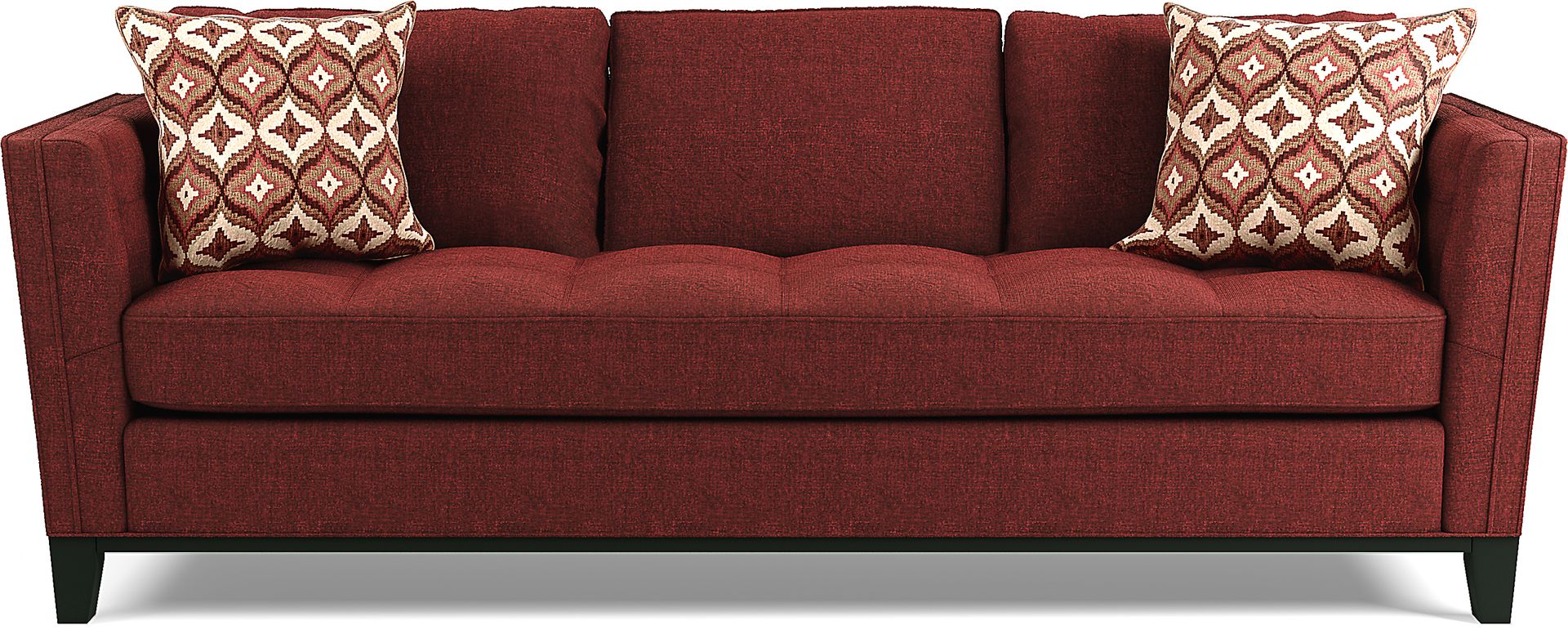 Cindy Crawford Home Central Boulevard Burgundy Textured Sofa - Image 1