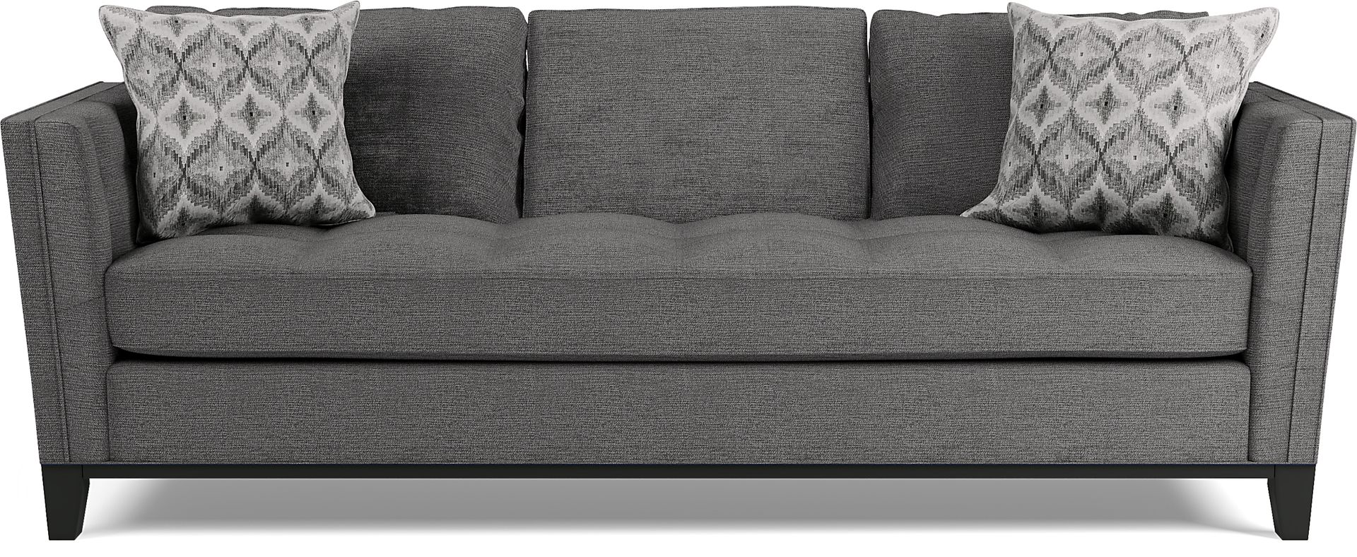 Cindy Crawford Home Central Boulevard Charcoal Textured Sofa - Image 1