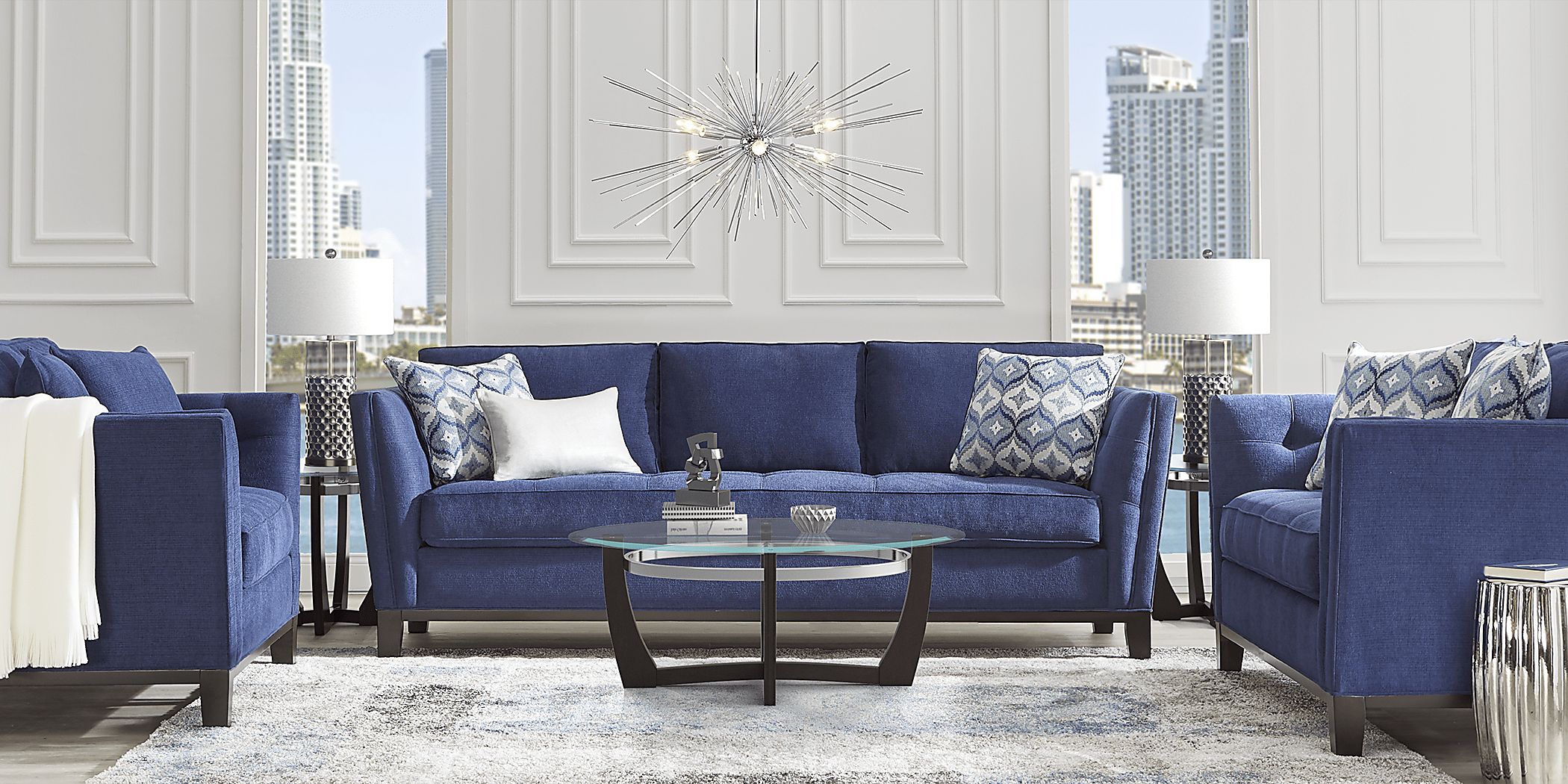 Cobalt on sale blue loveseat