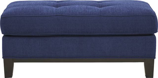 Cindy Crawford Home Central Boulevard Cobalt Textured Ottoman - Thumbnail - Image 2