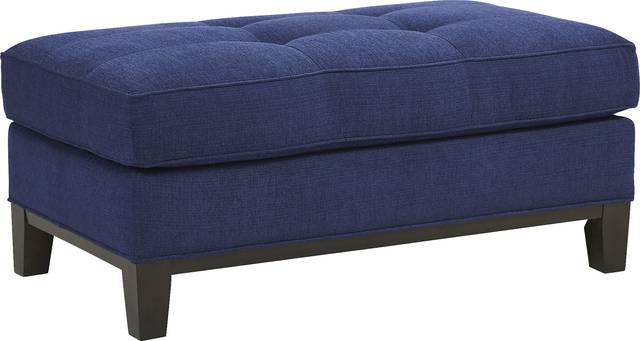 Cindy Crawford Home Central Boulevard Cobalt Textured Ottoman - Thumbnail - Image 1