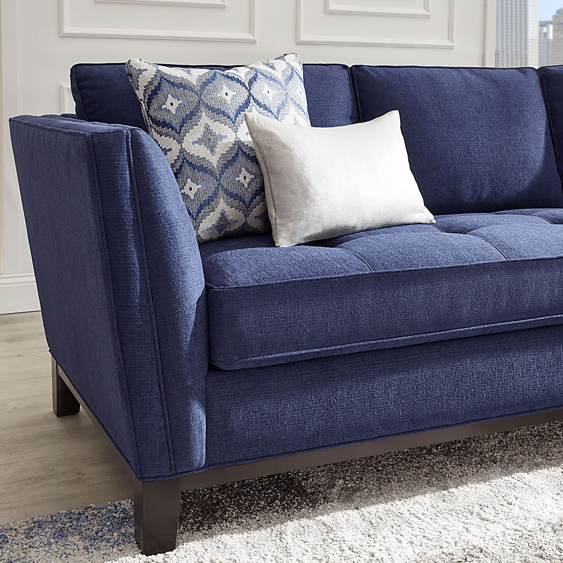 Cindy Crawford Home Central Boulevard Cobalt Textured Sleeper - Image 2