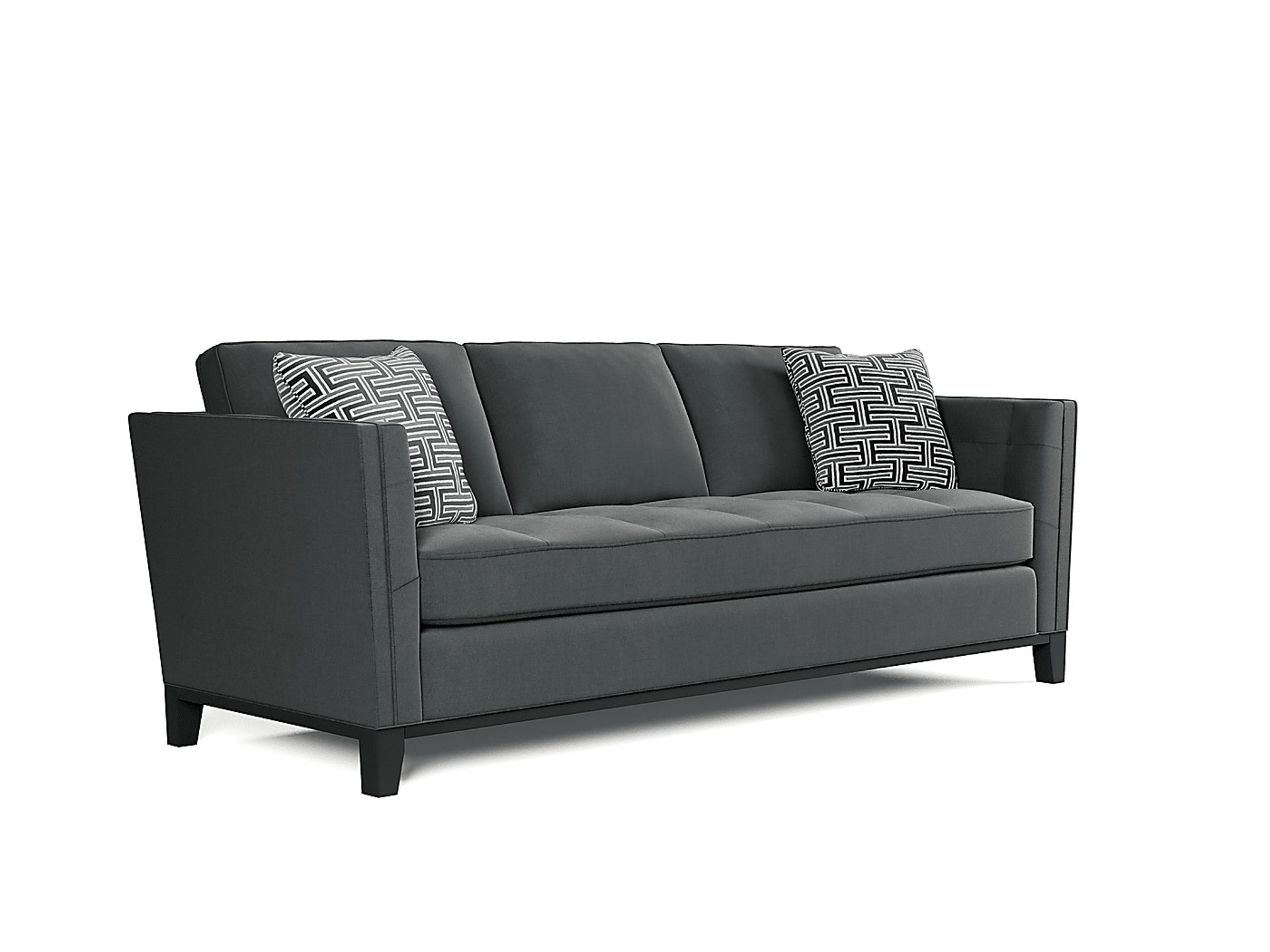 Cindy Crawford Home Central Boulevard Gray Plush Sofa - Image 4
