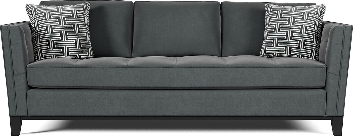 Cindy Crawford Home Central Boulevard Gray Plush Sofa - Rooms To Go