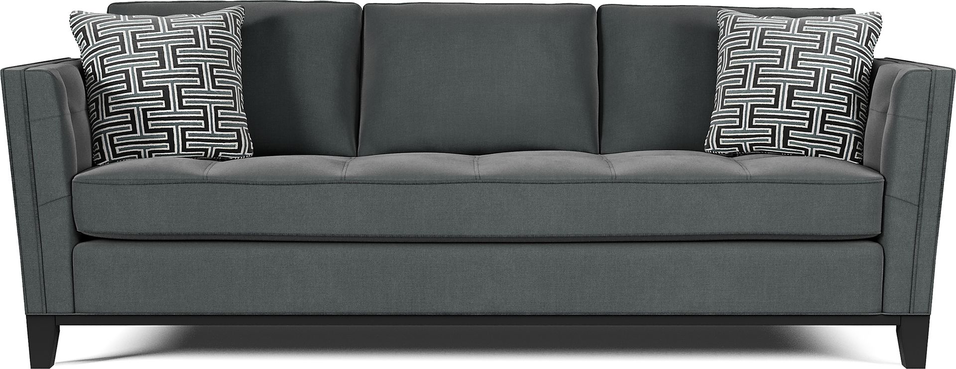 Cindy Crawford Home Central Boulevard Gray Plush Sofa - Image 1