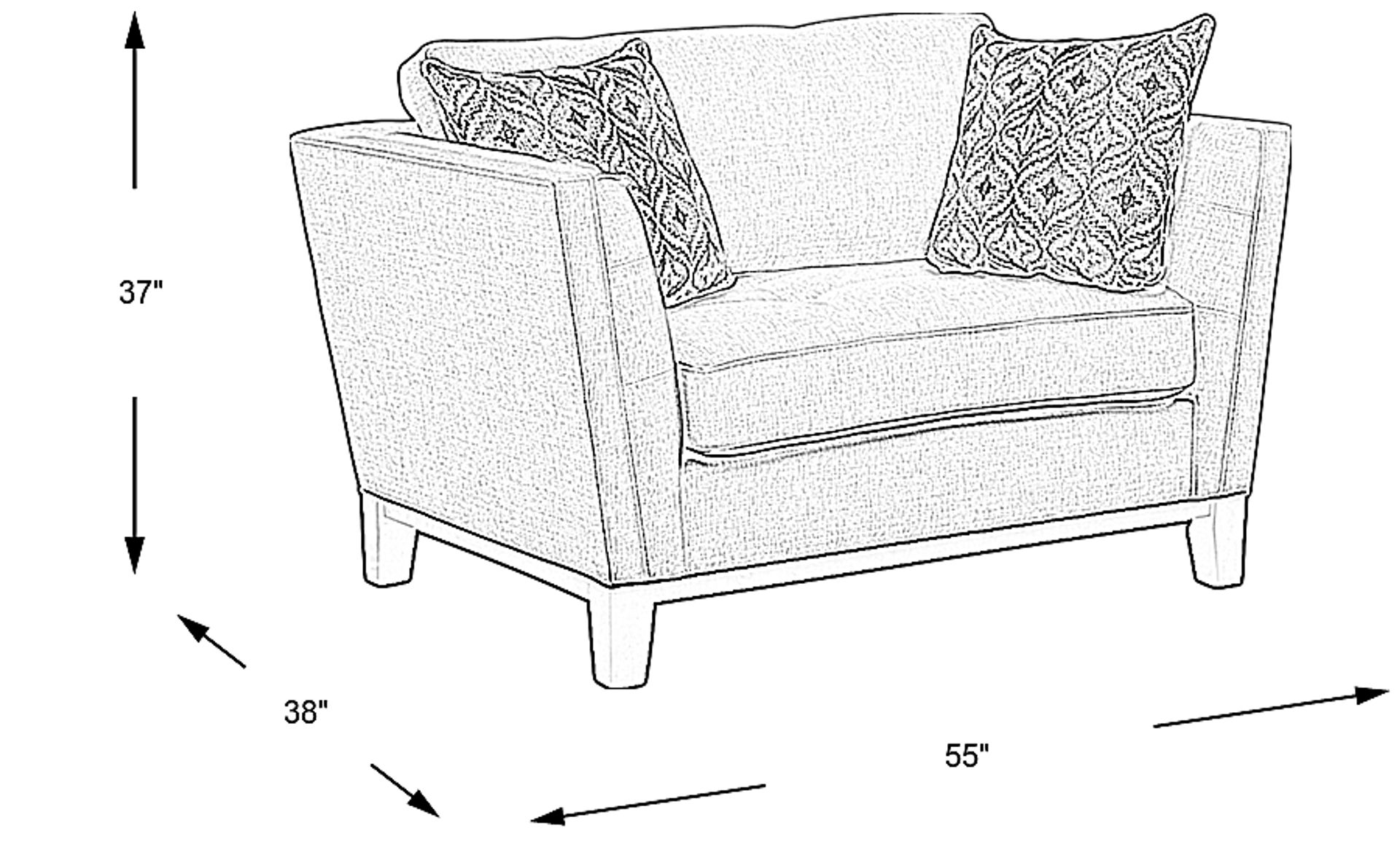 Dimension Image. Please refer to the Dimension Tab on this page for dimension details.